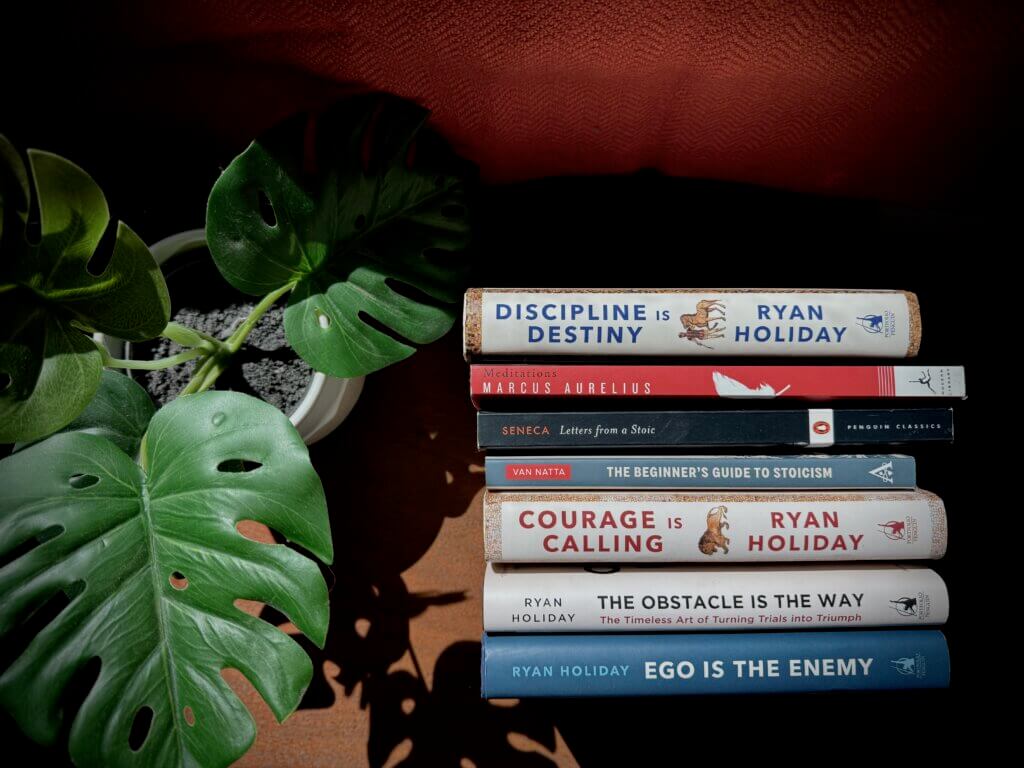 Stoic Books on a Table